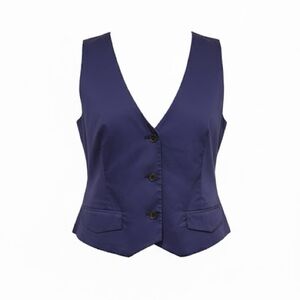 J.CREW Style Cropped Button Cotton Blend Vest Waistcoat size 14
